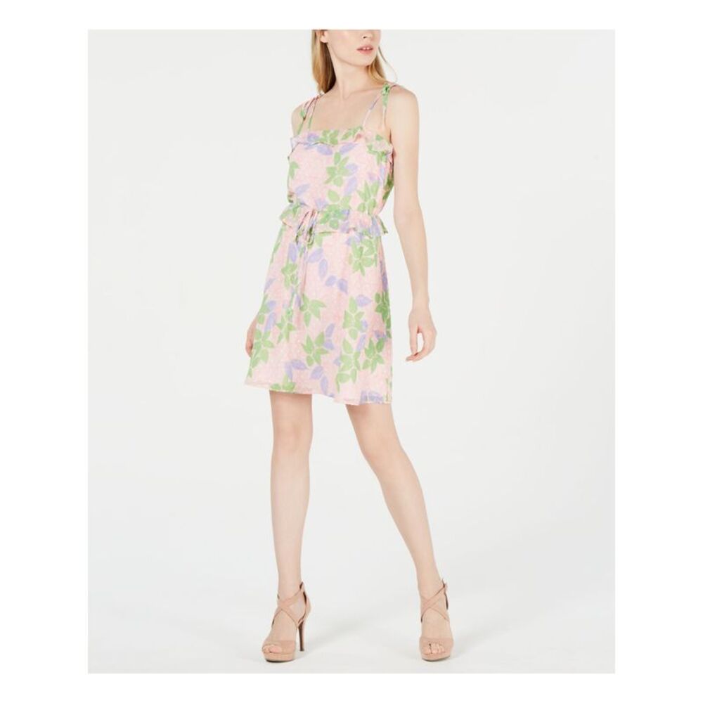 19 COOPER Womens Pink Floral Sleeveless Above The Knee Sheath Dress Size: L - Picture 1 of 4